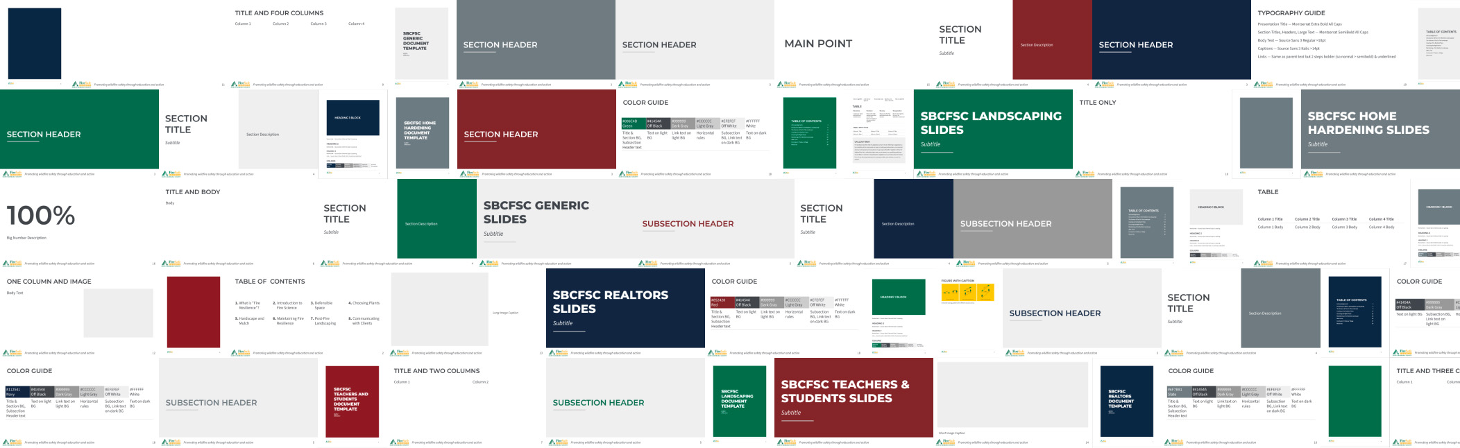 Santa Barbara County FireSafe Council branded slide-deck and print-document templates
